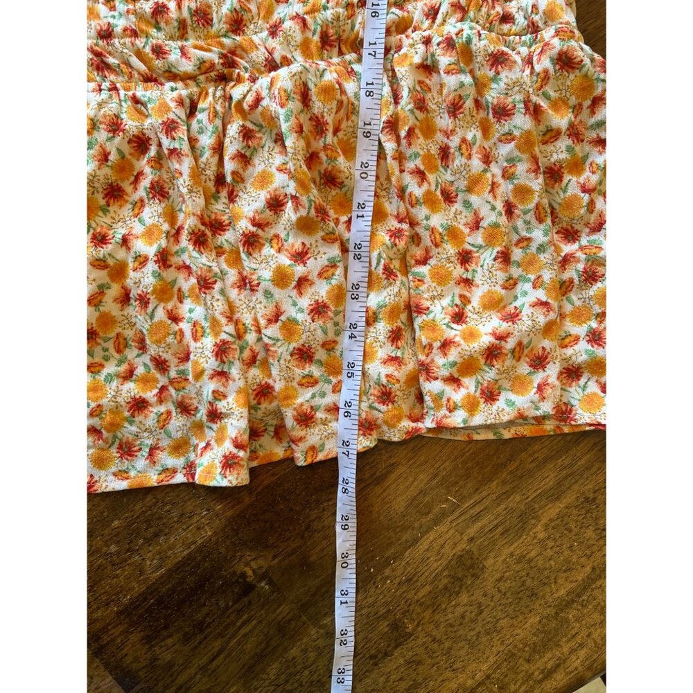 Torrid Orange Mini Floral Square Top Blouse Flowy Boho Coastal Fall 5 5X - Picture 7 of 8